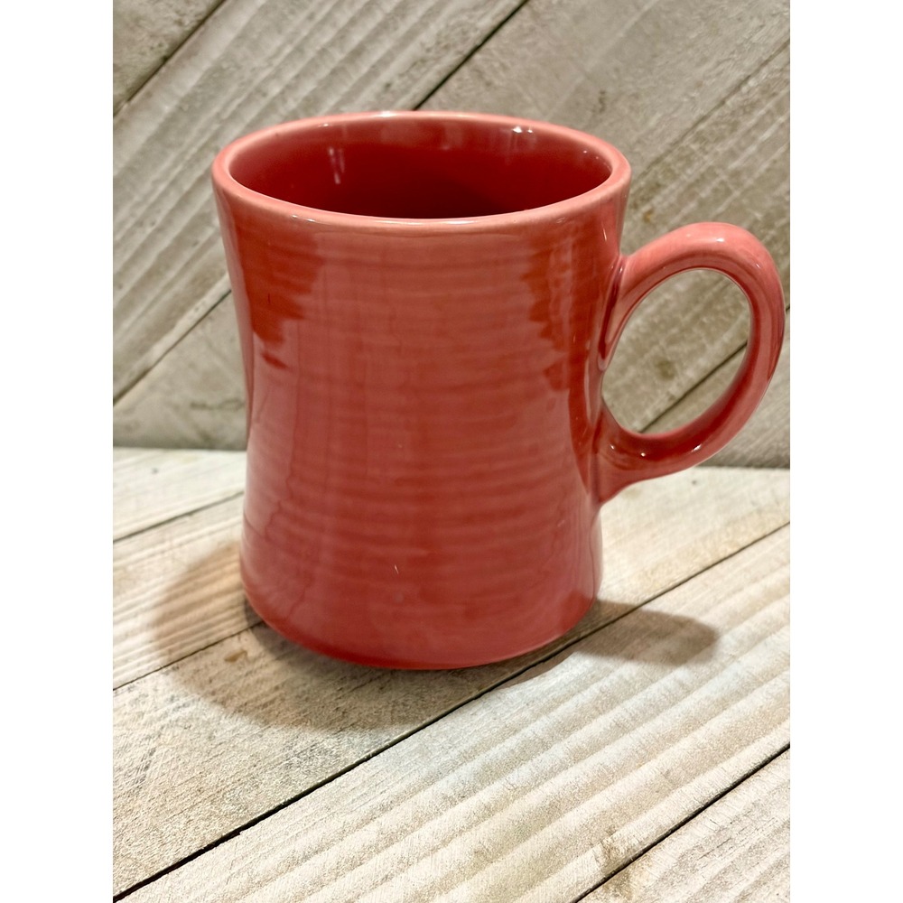 Coral Pink Ceramic Mug Textured Rustic Kitchenware Coffee‎ Tea Cup